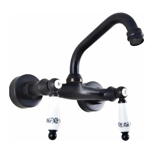 canilla de cocina pared negro mate